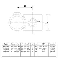 Doos Kruisstuk 90° - verloop-DC / 42,4 mm en 33,7 mm (35 stuks)